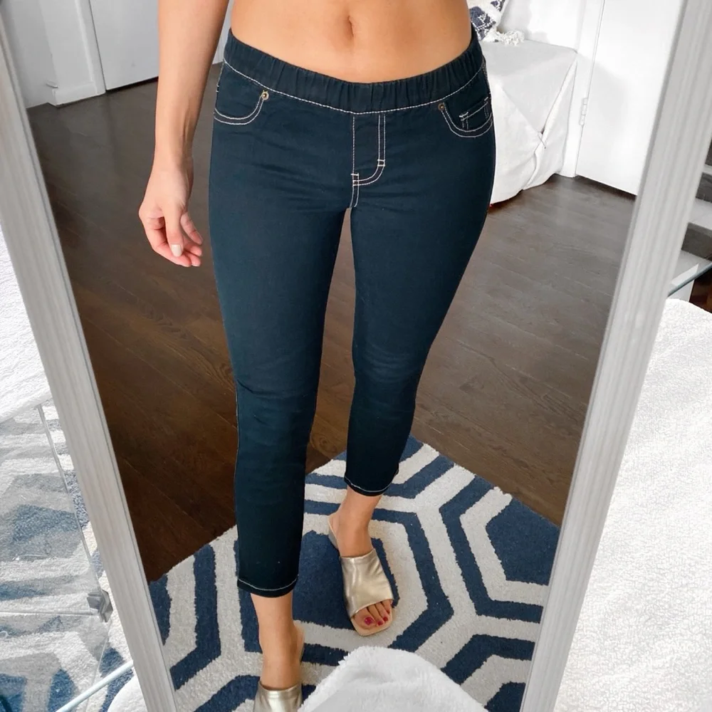 🖤 LAURA SCOTT CASUAL BLACK STITCHED SKINNY PANTS!